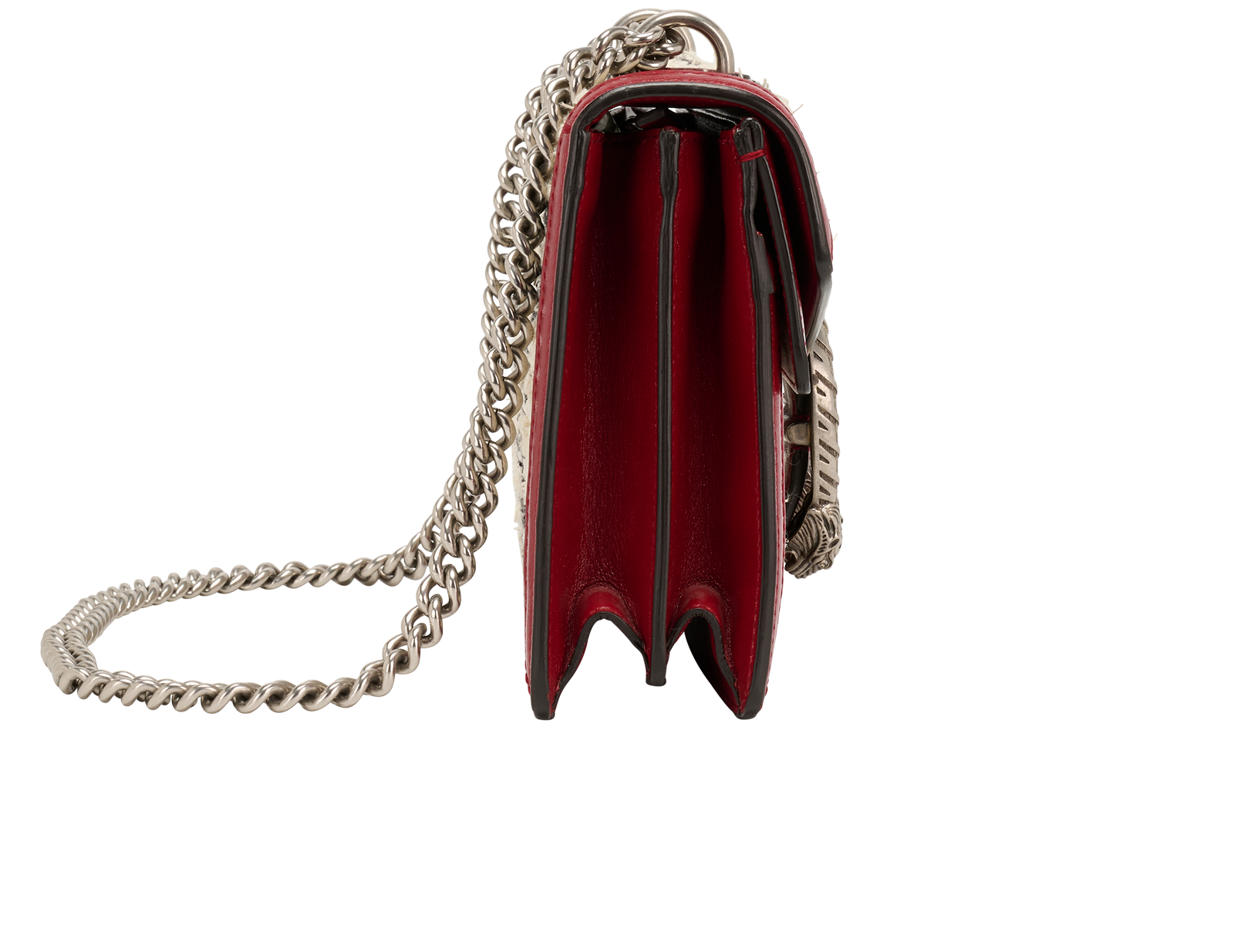 Medium Dionysus Tweet, &pound;950, Handbags, Red/White, Leather, Side view